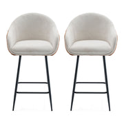 Modern Style Counter Height Bar Stools, With Comfortable Upholstery, Durable Metal Legs Ensure Stability - Brown