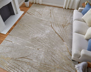 Waldor Modern Abstract, Taupe/Brown/Silver