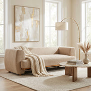Flow 79 in. Modern Upholstered Velvet Sofa Elegant Curved Couch with Comfortable Seating for Living Room,Nomad