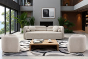 C3-2507, 3+1+1, Luxury Modern Couch for Living Room, Beige Boucle Fleece Upholstered Comfy Couch for Apartment Home Office, Light Beige