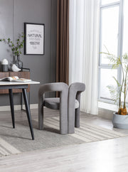 Contemporary Designed Velvet Fabric Upholstered Accent/Dining Chair /Barrel Side Chairs Kitchen Armchair for Living Room set of 2 (Gray Velvet)