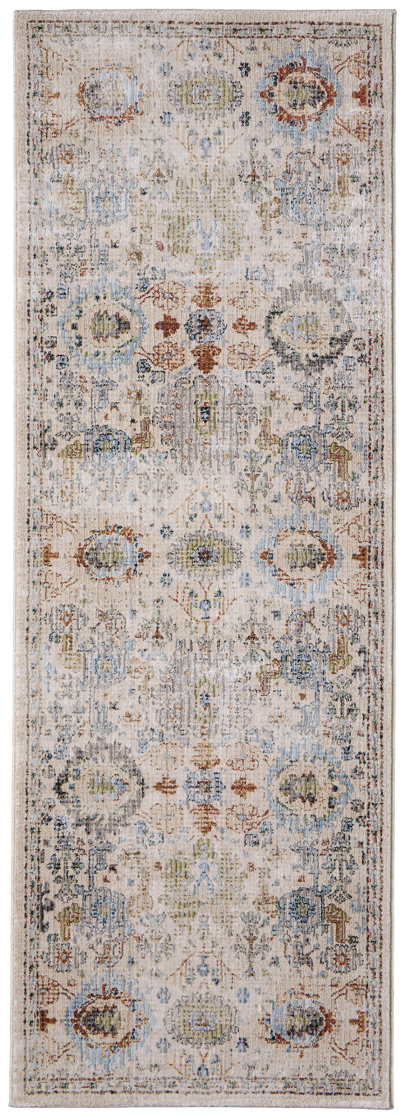 Melrose Traditional Floral & Botanical, Tan/Blue/Red