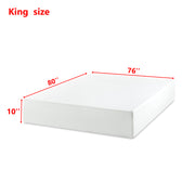 MADE IN US 10' King Size Green Tea Memory Foam Mattress in Box, Fiberglass Free, White(Bed not included)