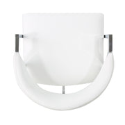 Modern Bar Stools With Low Back And Arms And Durable Metal Frame (Set of 2) - Ivory