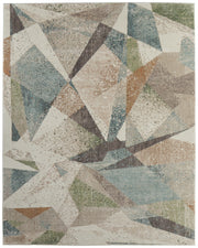 Eden Modern Color Block, Ivory/Blue/Green