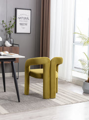 Contemporary Designed Velvet Fabric Upholstered Accent/Dining Chair /Barrel Side Chairs Kitchen Armchair for Living Room set of 2 (Olive Velvet)