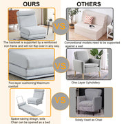 Foldable Single Chair Sofa Bed With Pillow, Easy To Store, Breathable And Wearable
