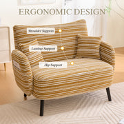 Modern style two-seater sofa with ultra-comfortable armrests, armrest pillows, and storage pockets, deep-seated two-seater sofa, comfortable modern sofa for bedroom, small spaces, apartments, and offi