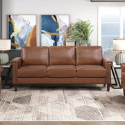 Sofa Set 3pc Sofa Loveseat Chair Chocolate Faux Leather Upholstered Nailhead Trim Plywood Frame Traditional Living Room Furniture