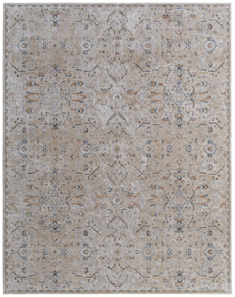 Pasha Transitional Distressed, Taupe/Ivory/Blue