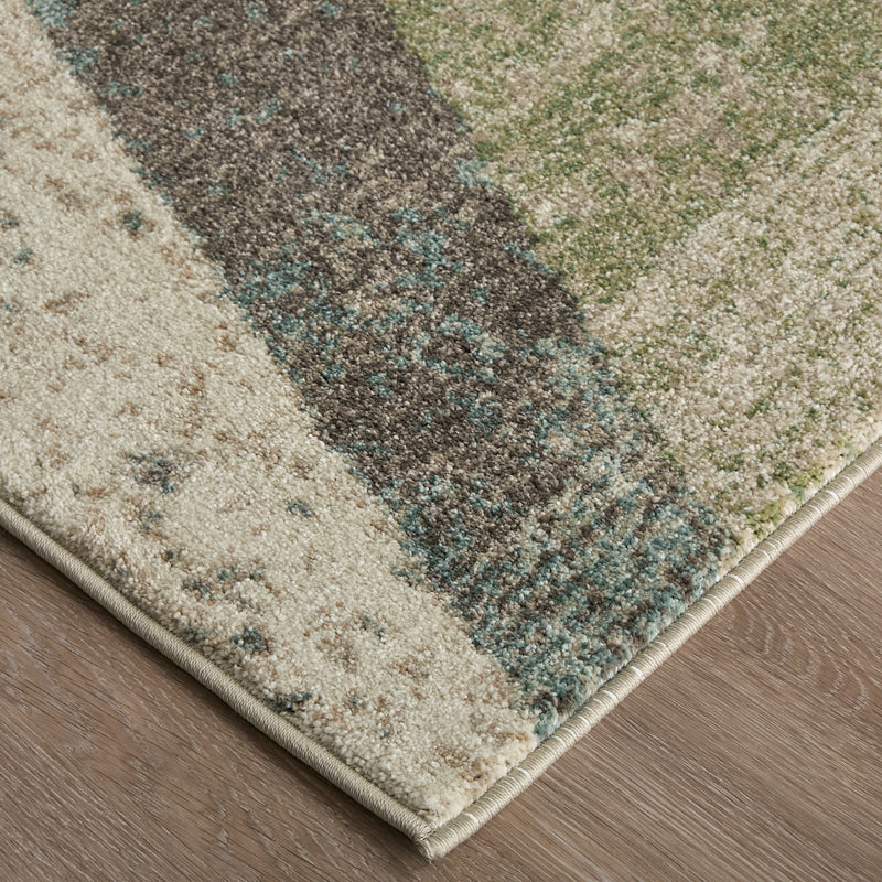 Eden Modern Color Block, Ivory/Blue/Green