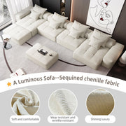 Modern Oversized Diy Combination Modular Sectional Sofa With Pillows