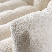 Eden Modern Tufted Chesterfield Boucle Fabric Sofa in Cream, Luxurious Living Room Furniture 33'H x 86.6'W x 37.4'D