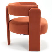 Accent Chair for Living Room, Velvet Comfy Single Sofa Chair Mid-Century Modern Armchair Wooden Legs for Bedroom Office Reading