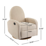 360 Swivel and Glider Recliner Chair-Almond