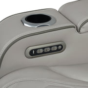 Fortuner Power Reclining 2Pc Living Room Set in Gray Faux Leather with LED Lights, Massage Function, Bluetooth Speakers and Wireless Charging