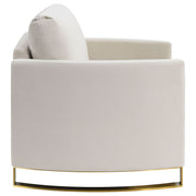 Rufo - Upholstered Curved Track Arm Chair - Beige