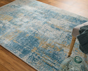 Cadiz Modern Abstract, Blue/Gray/Gold