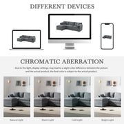 Modular Sectional With Deep And Wide Seat, Cloud Couch Set With Double Cushions Sofa With Movable Ottoman