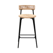 Boho Style Handwoven Paper Rope Counter Stools (Set of 2)