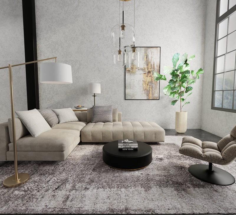 Skyview Modern Abstract, Gray/Black/Taupe