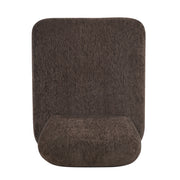 Modern Armless Accent Chair with Curved Wood Base, Linen Upholstered Slipper Chair with Lumbar Pillow, High-Back Lounge Chair for Living Room, Bedroom & Reading Nook,