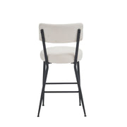 Modern Teddy Fabric Upholstered Bar Stools - Legs
