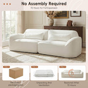 Modern Curved Sofa with High-Density Fully Compressed Sponge and Chaise Lounge, 2-Piece Set, Fully Assembled Right Hand Facing, Perfect for Living Room, Lounge