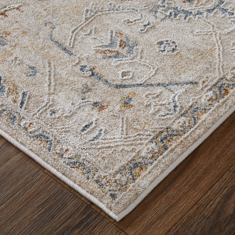 Pasha Transitional Distressed, Taupe/Ivory/Blue