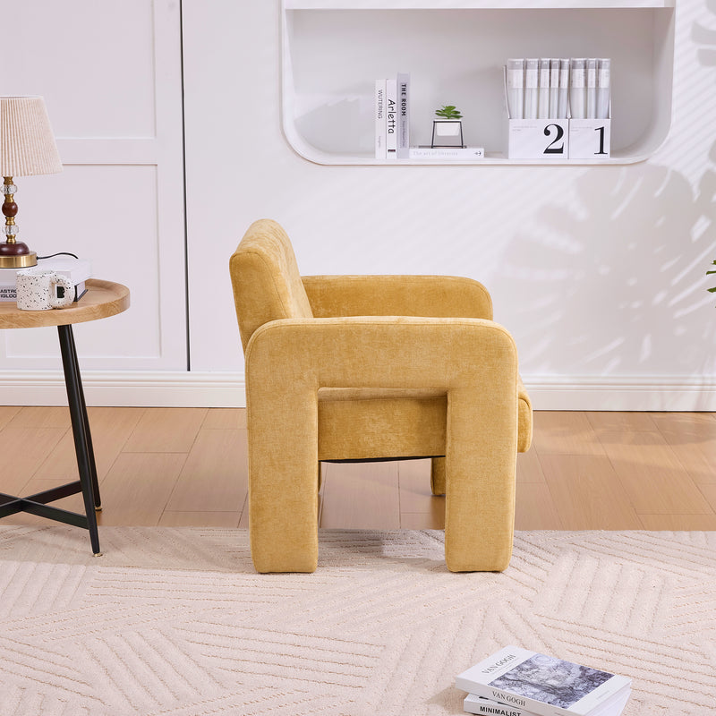 Modern Minimalist Casual Single Armchair Living Room, Bedroom, Office Area Upholstered Chair Comfortable Padded Armchair Nordic Style Casual Seating