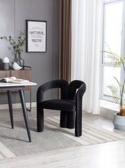 Contemporary Designed Velvet Fabric Upholstered Accent/Dining Chair /Barrel Side Chairs Kitchen Armchair for Living Room set of 2 (Black Velvet)