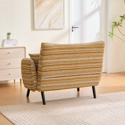 Modern style two-seater sofa with ultra-comfortable armrests, armrest pillows, and storage pockets, deep-seated two-seater sofa, comfortable modern sofa for bedroom, small spaces, apartments, and offi