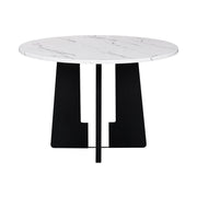 5 Piece Round Dining Table Set, Modern Dining Table And 4 Upholstered Chairs For Dining Room