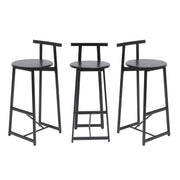 Modern Bar Stools With Backrest For Kitchen (Set of 3)