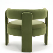 Accent Chair for Living Room, Velvet Comfy Single Sofa Chair Mid-Century Modern Armchair Wooden Legs for Bedroom Office Reading