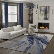 Clio Modern Abstract, Blue/Gray/Ivory