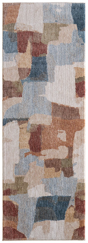 Pearson Modern Abstract, Blue/Ivory/Orange