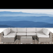 Seating Set With Cushions Handcrafted Wicker Design