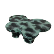 Modern Coffee Table Faux Travertine Textured for Livingroom/Office,Green + Black