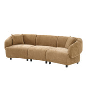 98.5 ' Curved Designed Contemporary 3-Seater Sofa in Mocha: Plush Seating, Streamlined Design, and Durable Frame – Ideal for Stylish Living Spaces