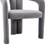 Contemporary Designed Velvet Fabric Upholstered Accent/Dining Chair /Barrel Side Chairs Kitchen Armchair for Living Room set of 2 (Gray Velvet)