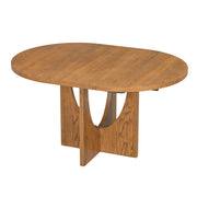 TOPMAX Modern 5-Piece Extendable Round Dining Table Set with 16.2inch Removable Leaf for Small Places, Walnut(old sku:SP000062)