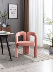 Contemporary Designed Velvet Fabric Upholstered Accent/Dining Chair /Barrel Side Chairs Kitchen Armchair for Living Room set of 2 (Pink Velvet)
