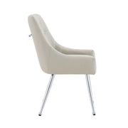 Leather Upholstered Modern Dining Chair with Diamond Tufted Button Back - Dining Room Negotiation Room Cafe Office Accent Chair (Light Gray, Set of 2)