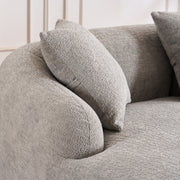 Boneless L-Shape Sectional Sofa with Curved Chaise,Grey Modular Chenille Compression Couch,30D High-Density Foam,Minimalist Modular Couches Sleeper for Living Room Bedroom Apartment Lounge.
