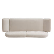 Cloud Haven 83.75 in. Curved 3 Seater Modern Upholstered Chenille Sofa,Beige