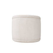 Sabbo Beige Bouclé Swivel Chair with Walnut-Finished Solid Wood Base