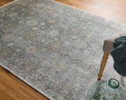 Sarrant Transitional Damask, Gray/Silver/Tan