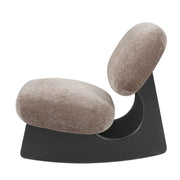 Modern Curved Hollow Base Rocking Accent Chair, Soft Textured Chenille Upholstered Armless Rocker Lounge Chair, Unique Sculptural Rocking Chair for Living Room Bedroom Nursery
