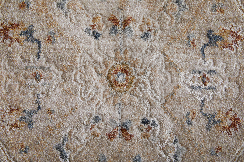 Pasha Transitional Distressed, Taupe/Ivory/Blue